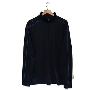 Nike Holf Dri-Fit Men's Black Blue Full Zip Track Jacket Athletic Size Large